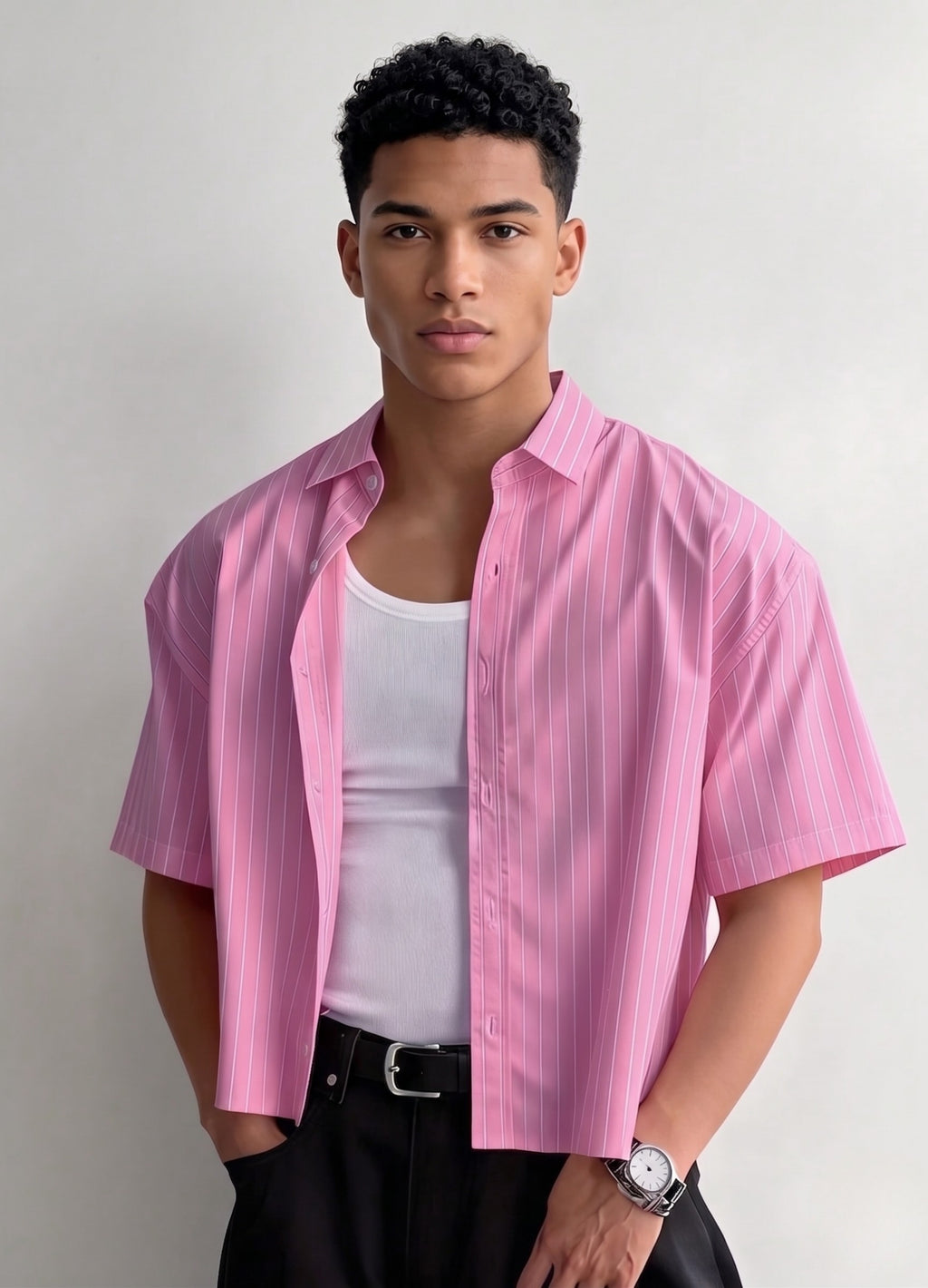 Watermelon Striped Boxy Shirt