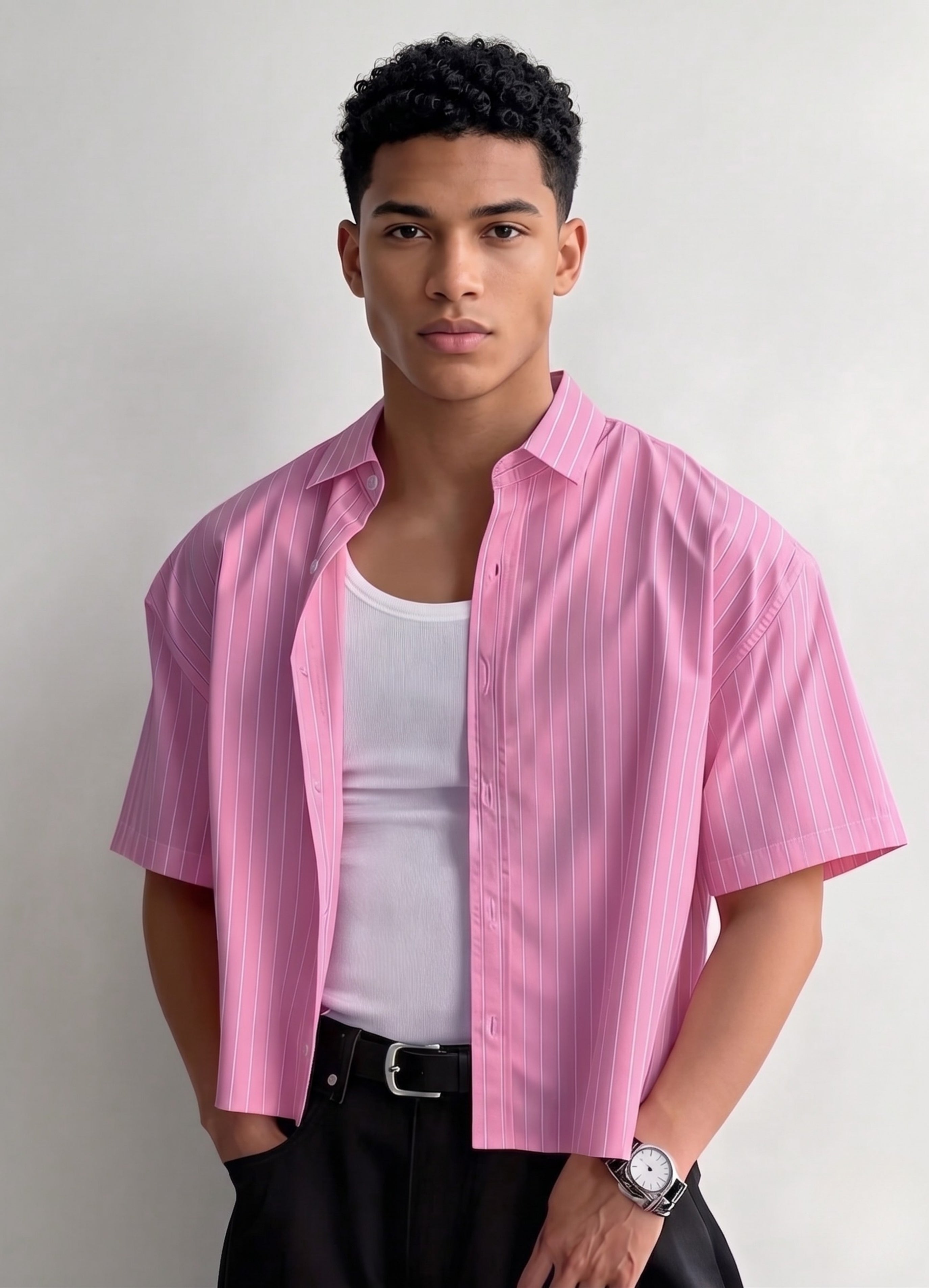 Watermelon Striped Boxy Shirt