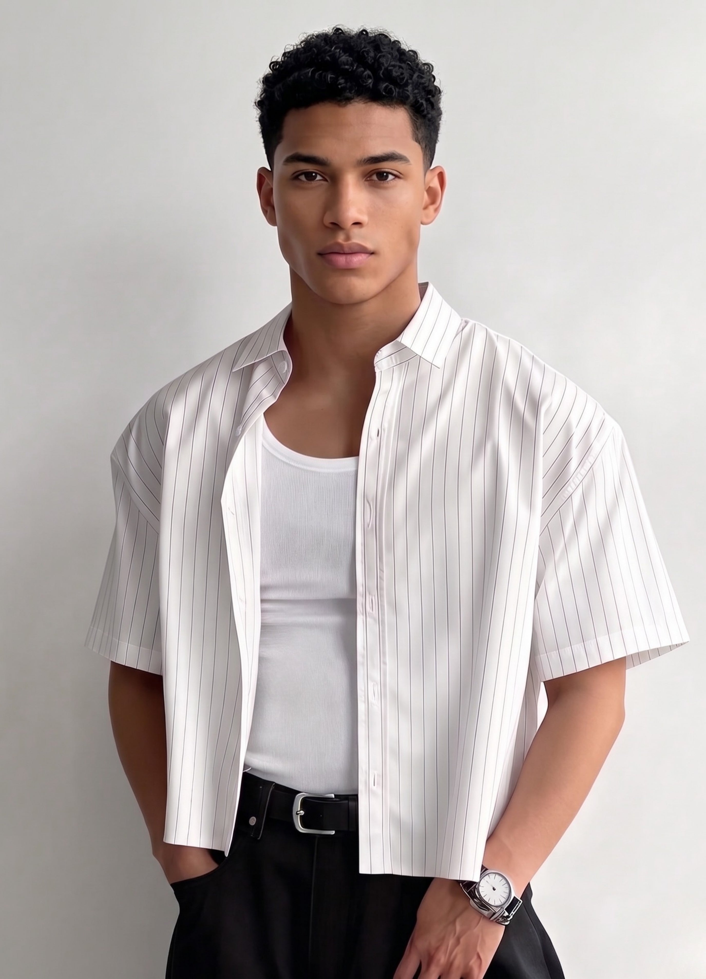 Watermelon Striped Boxy Shirt