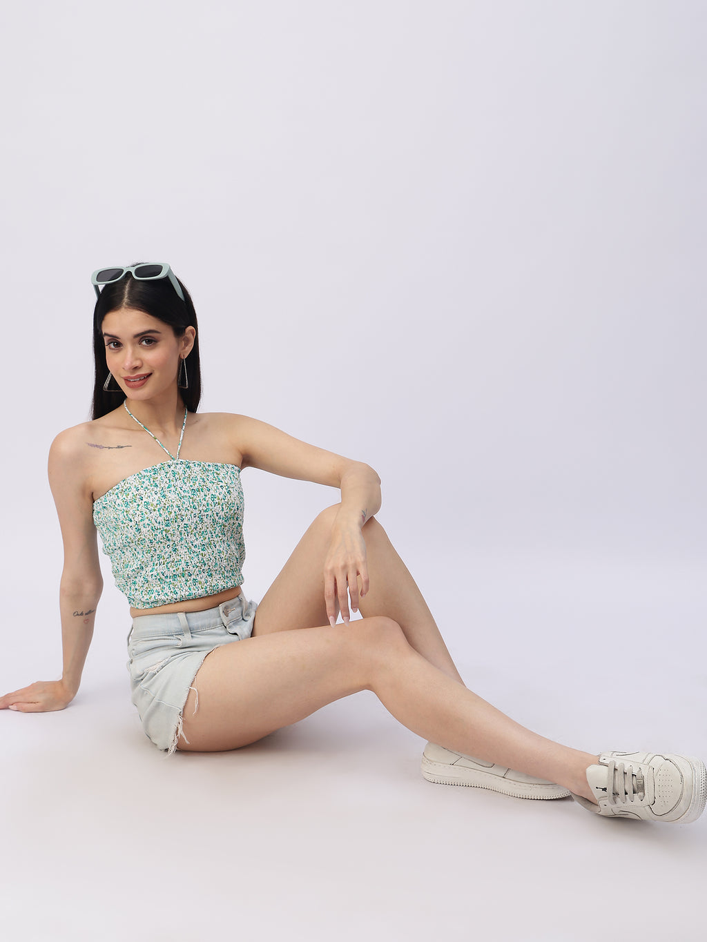Smocked Halter Crop Top