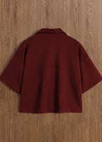 Cropped Printed Collared Tee