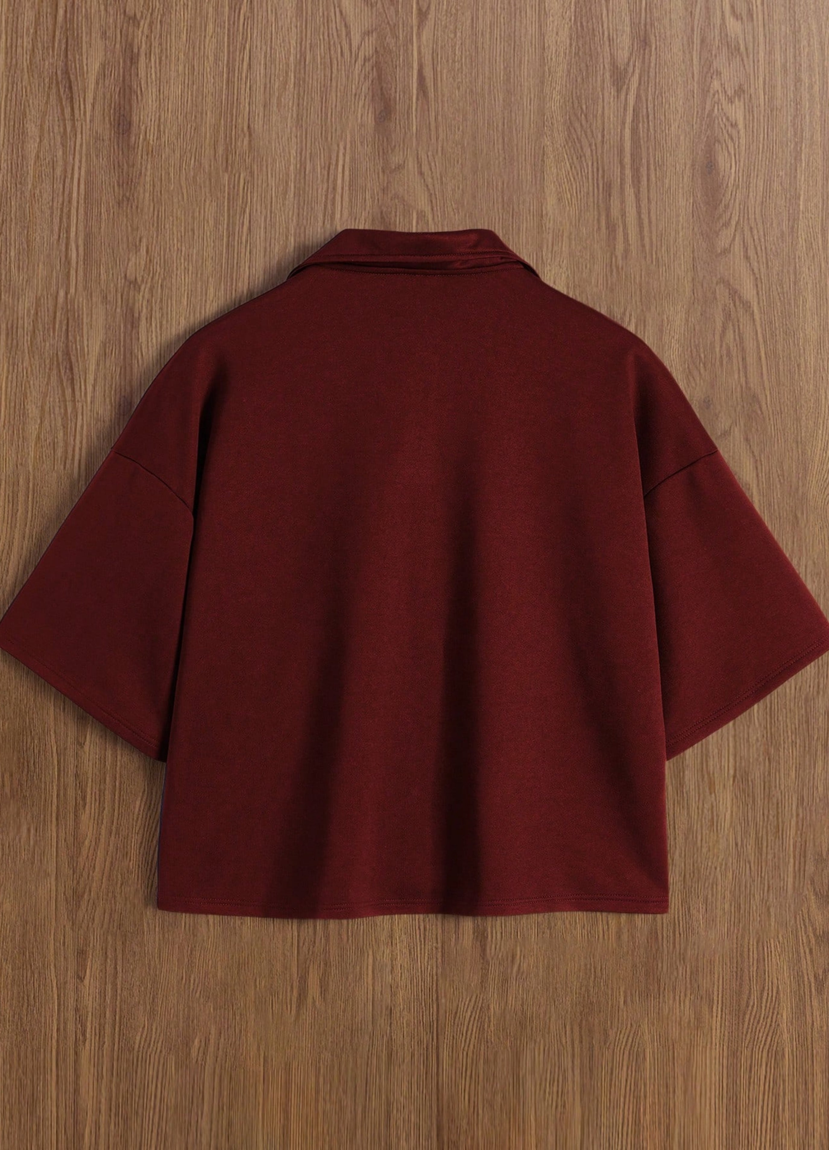 Cropped Printed Collared Tee