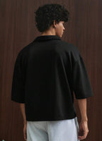 Cropped Printed Collared Tee