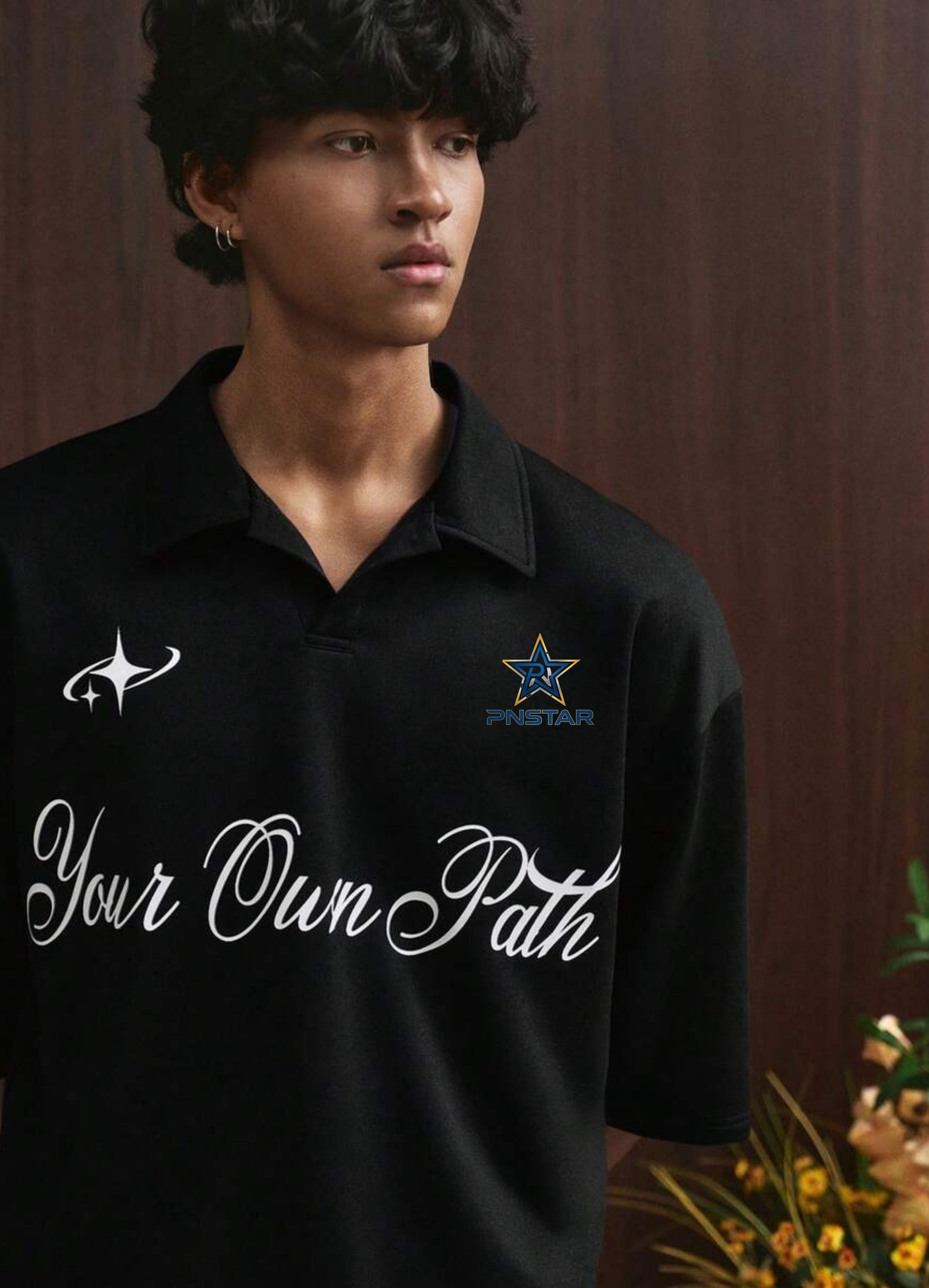 Cropped Printed Collared Tee