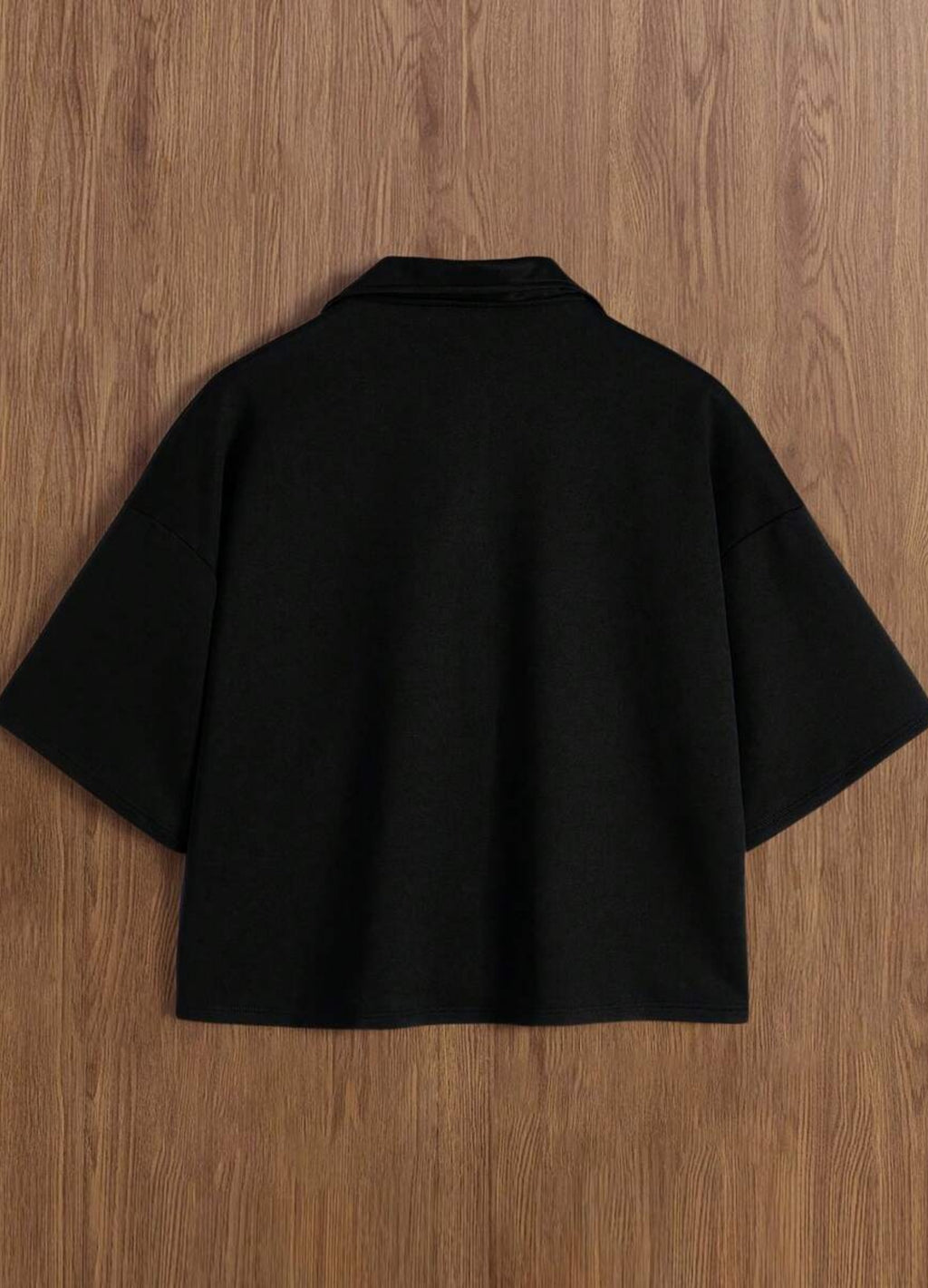 Cropped Printed Collared Tee