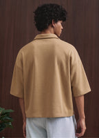 Cropped Printed Collared Tee