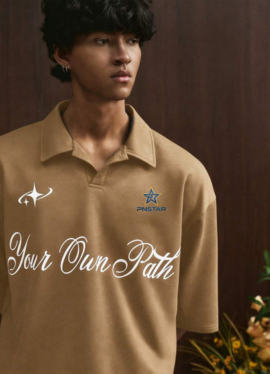 Cropped Printed Collared Tee