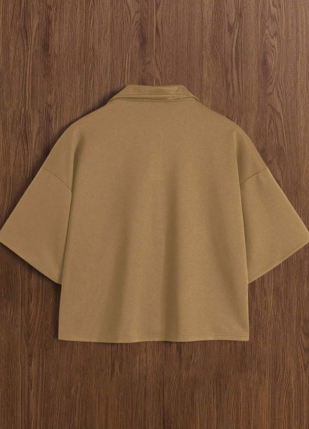 Cropped Printed Collared Tee