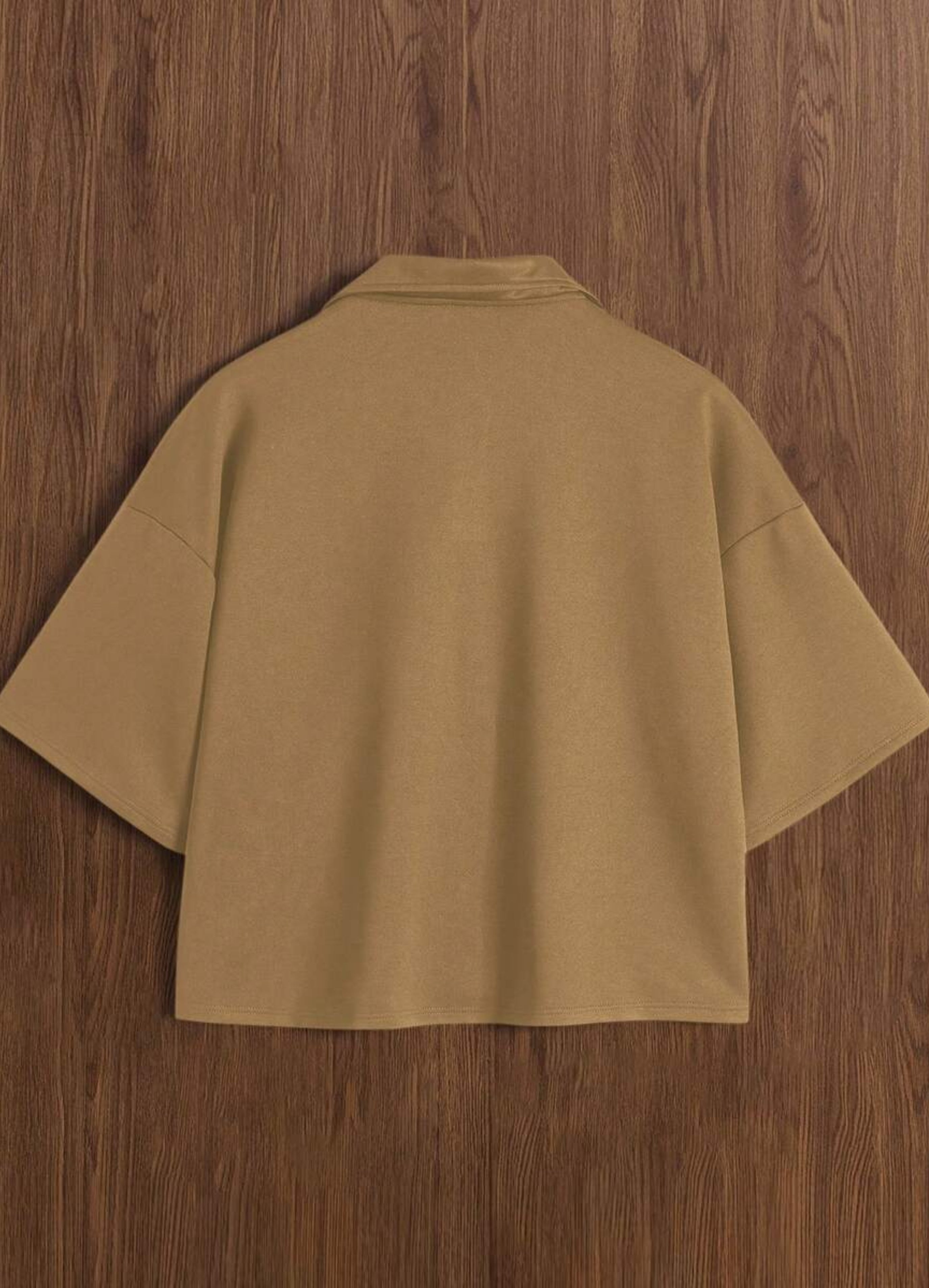 Cropped Printed Collared Tee